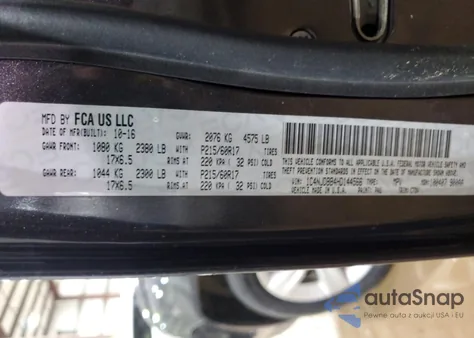 2017 Jeep Compass Sport z USA, uszkodzony, nr VIN 1C4NJDBB4HD144566